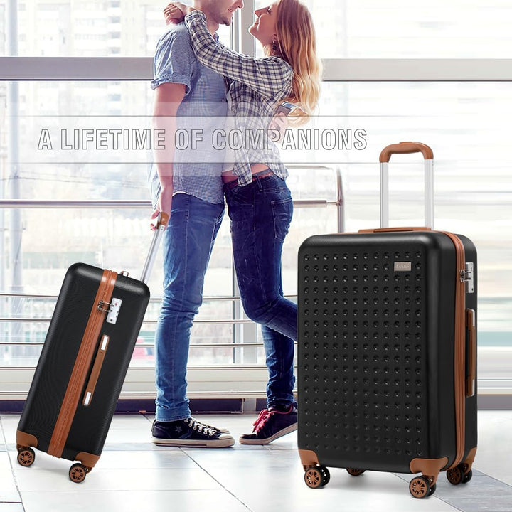 KONO Koffer Trolley Klein Hartschalenkoffer Reisekoffer von ABS Hartschalen Handgepäck mit 4 Spinner