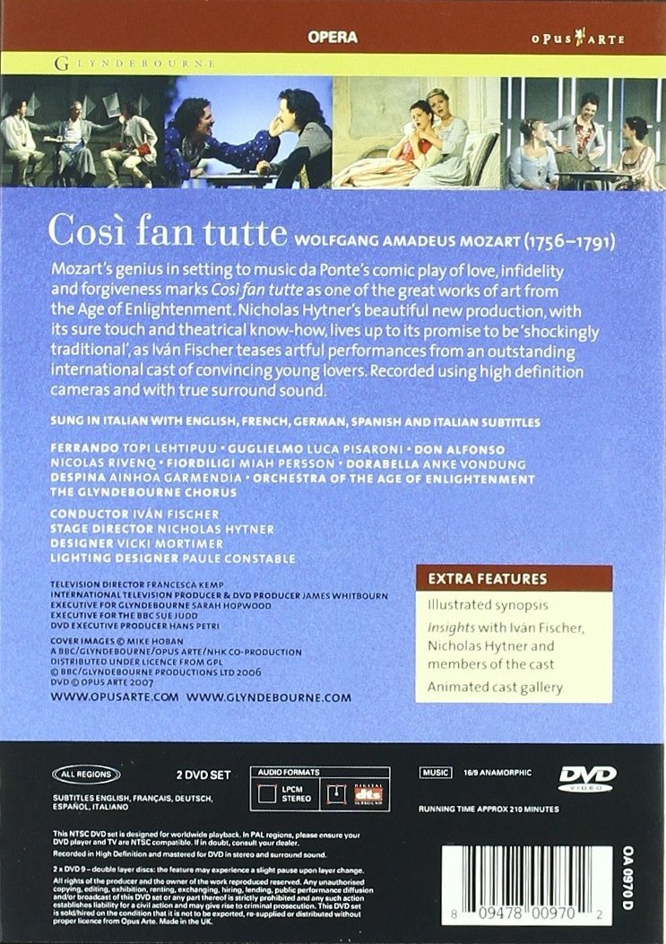 Mozart, Wolfgang Amadeus - Cosi fan tutte, DVD