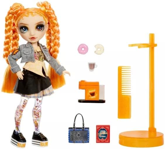 Rainbow High Sparkle and Shine - Clementine (Orange) - 28 cm Modepuppe mit flüssigem Glitter in den