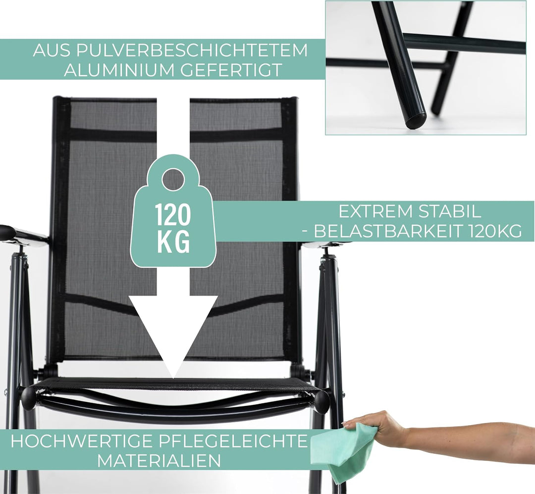 sunnypillow Set Gartenstuhl und Gartenstuhlauflage Niedriglehner - 100 x 50 x 9 cm Auflage wasserdic