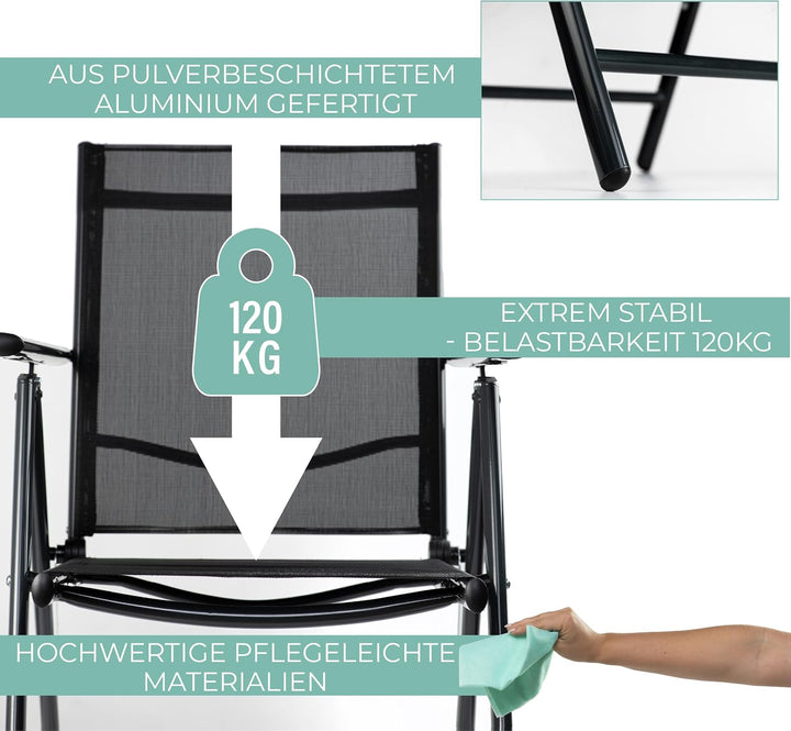 sunnypillow Set Gartenstuhl und Gartenstuhlauflage Niedriglehner - 100 x 50 x 9 cm Auflage wasserdic