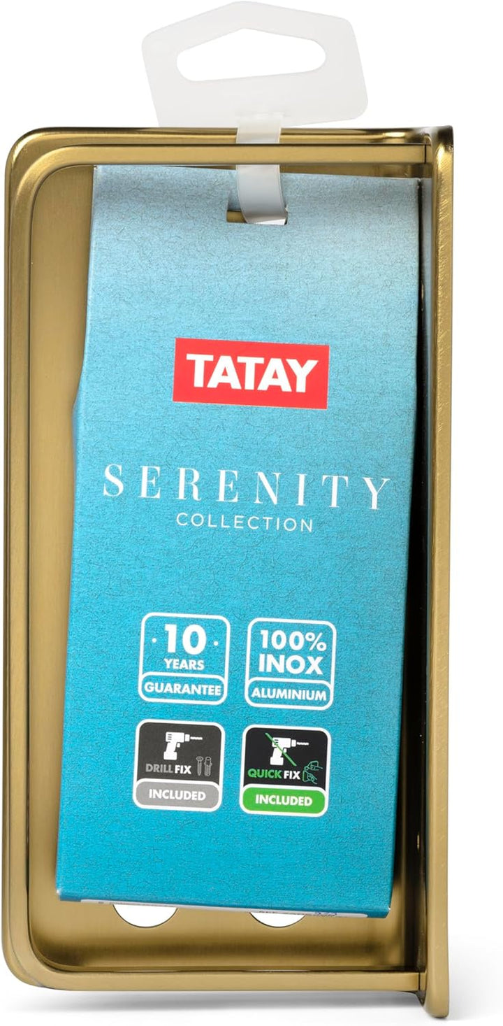 TATAY Duschablage Ohne Bohren Rechteckig Aluminium | Mit Schrauben und Quick Fix Befestigungssystem