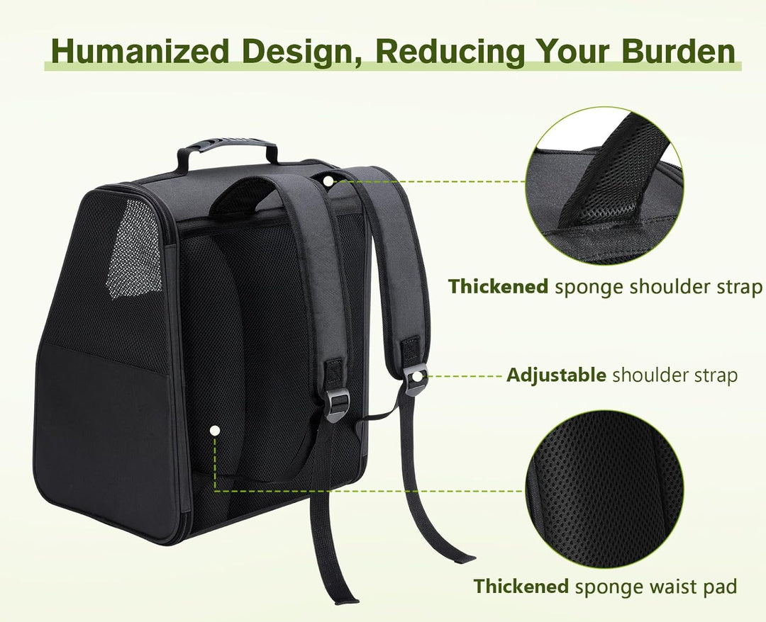 pecute Katzenrucksack Haustier Rucksack mit Netzfenster, Tragbare und Faltbare Katzentasche, Atmungs