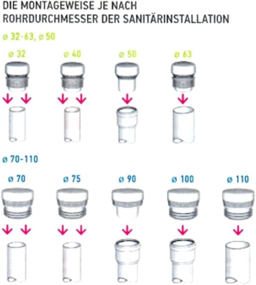 Capricorn Rohrbelüfter Belüftungsventil für Sanitäranlagen DN 32 63, Weiss