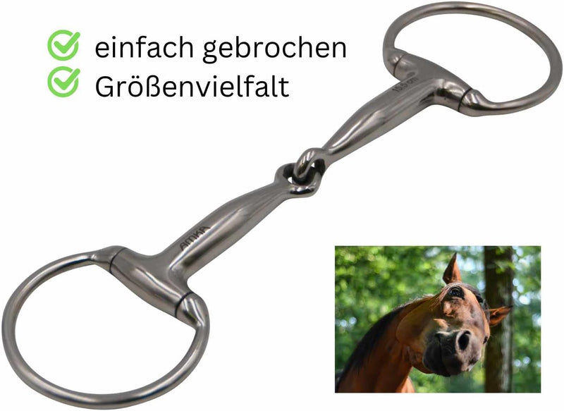 Olivenkopftrense Edelstahl massiv Stärke 16 mm Ringe 65 mm Grössen von 11,5 bis 17,5 cm, 11,5