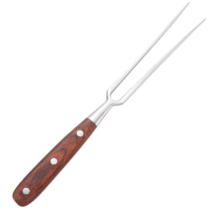 LATRAT Fleischgabel aus Rostfreiem Stahl mit Holzgriff Grillgabel Tranchiergabel, mit Zwei Zinken Sc