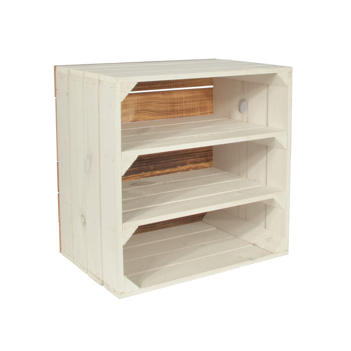 Weinregal Wino aus Holz - Greta Weiss 2X Regal Holzkiste 1 2x Weiss Regal, 1 2x Weiss Regal