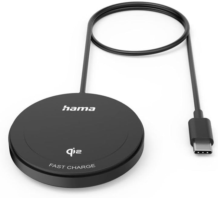 Hama Magnetisches kabelloses Qi-Ladegerät 15W (Qi2-zertifiziertes Ladegerät, Qi-Ladepad Fast Wireles