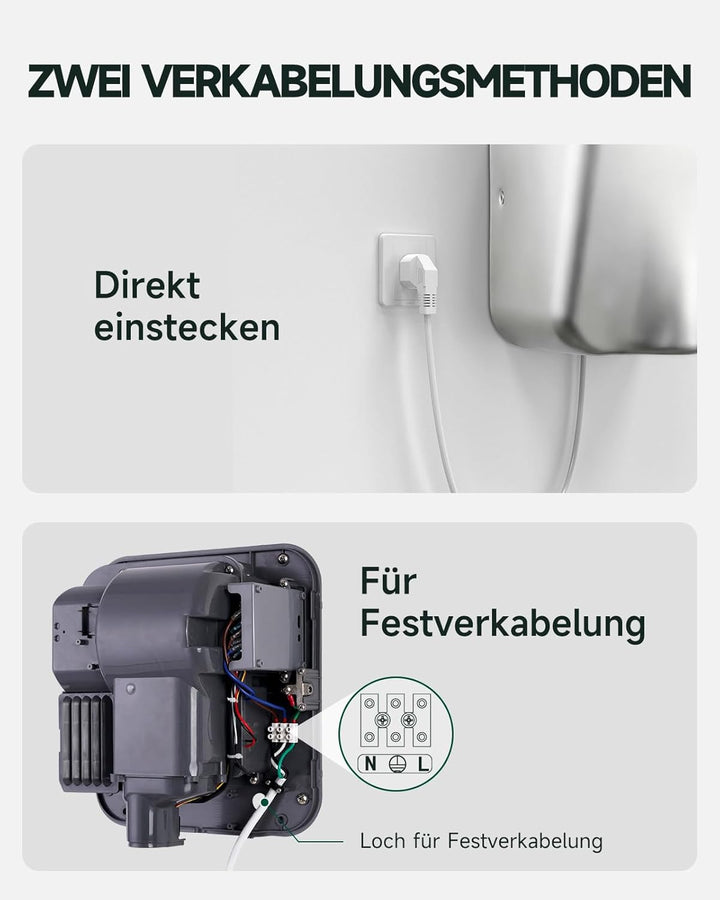 anydry Gewerblicher Händetrockner Edelstahl Heavy Duty mit HEPA-Filter | 8-10s Schnelles Trocknen, D