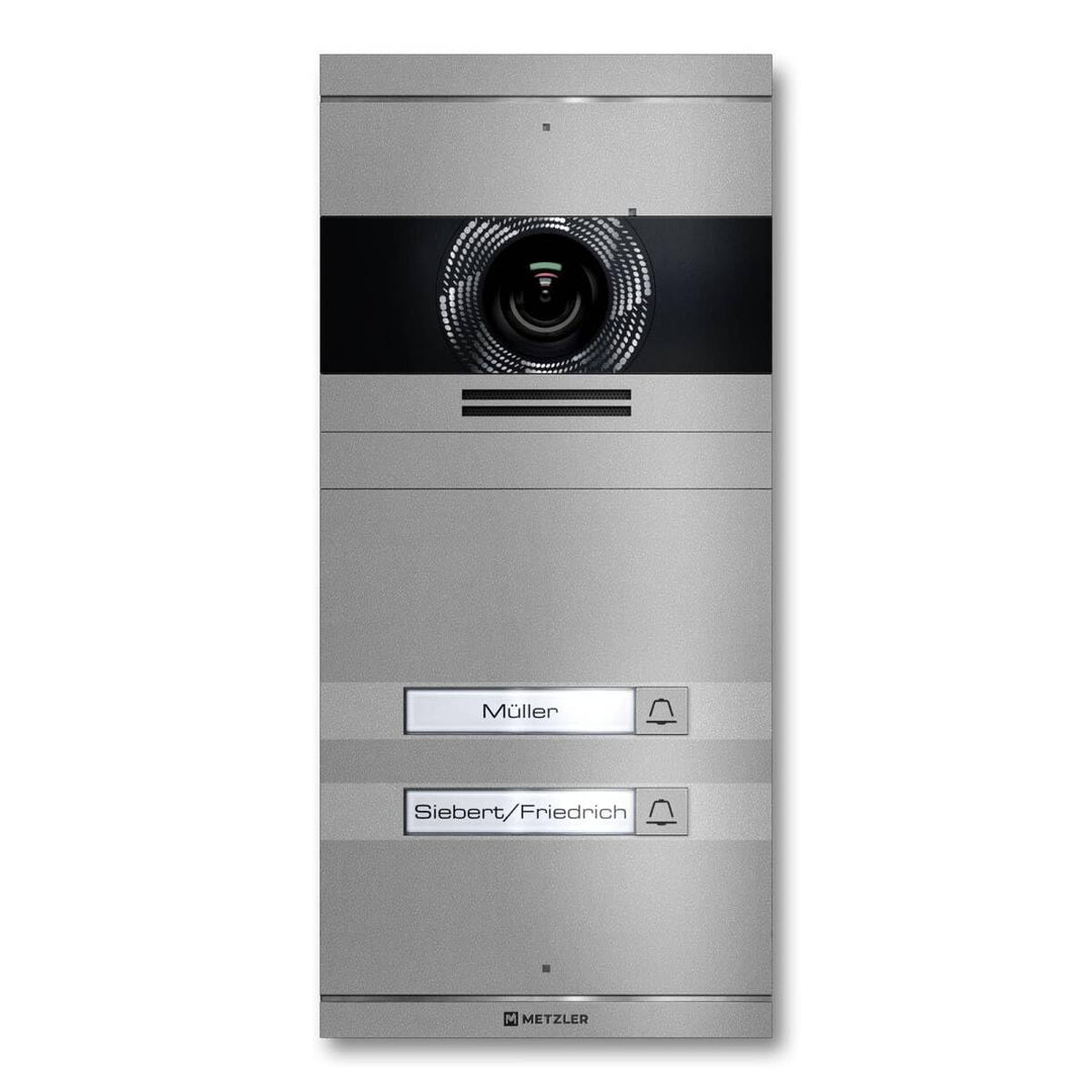 Metzler VDM10 2.0 Video Sprechanlage mit Türöffner (Stromversorgung) & Namensschild - Anschluss 2-Dr