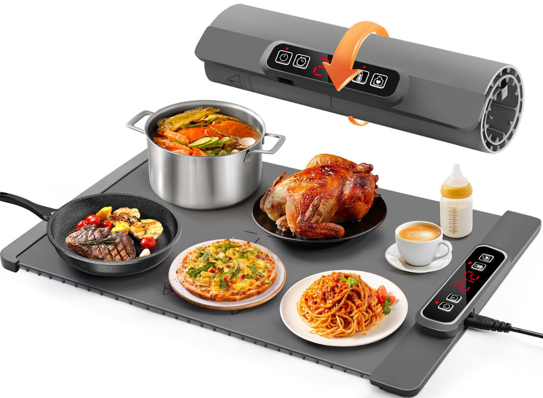 AUTOPkio Warmhalteplatte für Speisen, Speisenwärmer Elektrisch Wärmeplatte Buffetwärmer 4H Timing Au