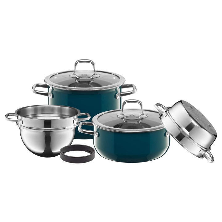 Silit Compact Topfset Induktion 4-teilig, Kochtopf Set mit Glasdeckel, Silargan Funktionskeramik, In