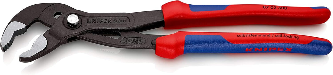 KNIPEX Cobra, Wasserpumpenzange | Rohrzange mit 2K-Griffen, gross, Chrom-Vanadium, atramentiert, 300
