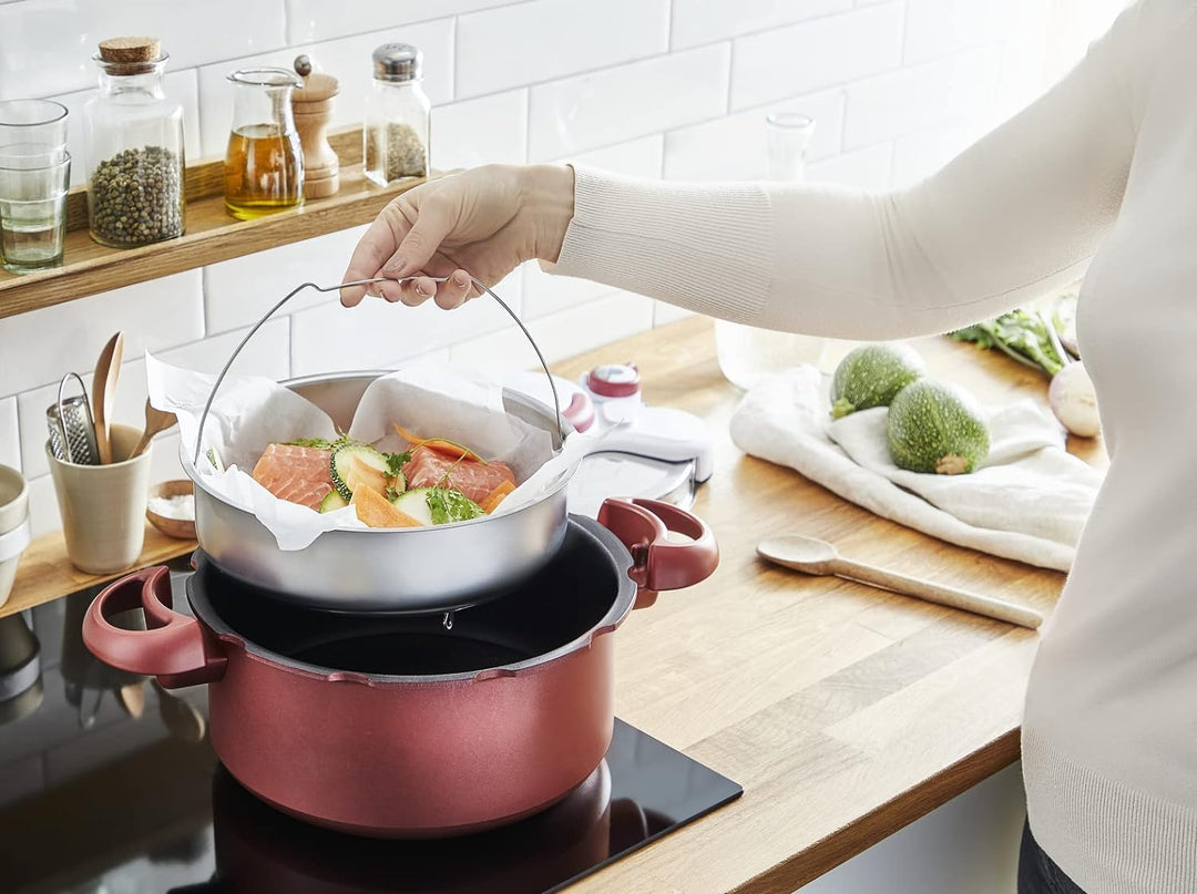 Tefal Schnellkochtopf Clipso Minut Duo 5 L - Schnellkochtopf aus Aluminium mit 5 Sicherheitssystemen