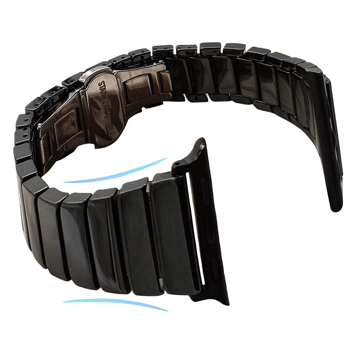 MaKTech Keramikarmband,Schlankes Gliederarmband Band Kompatibel mit Apple Watch Series 9/Ultra 2/SE/