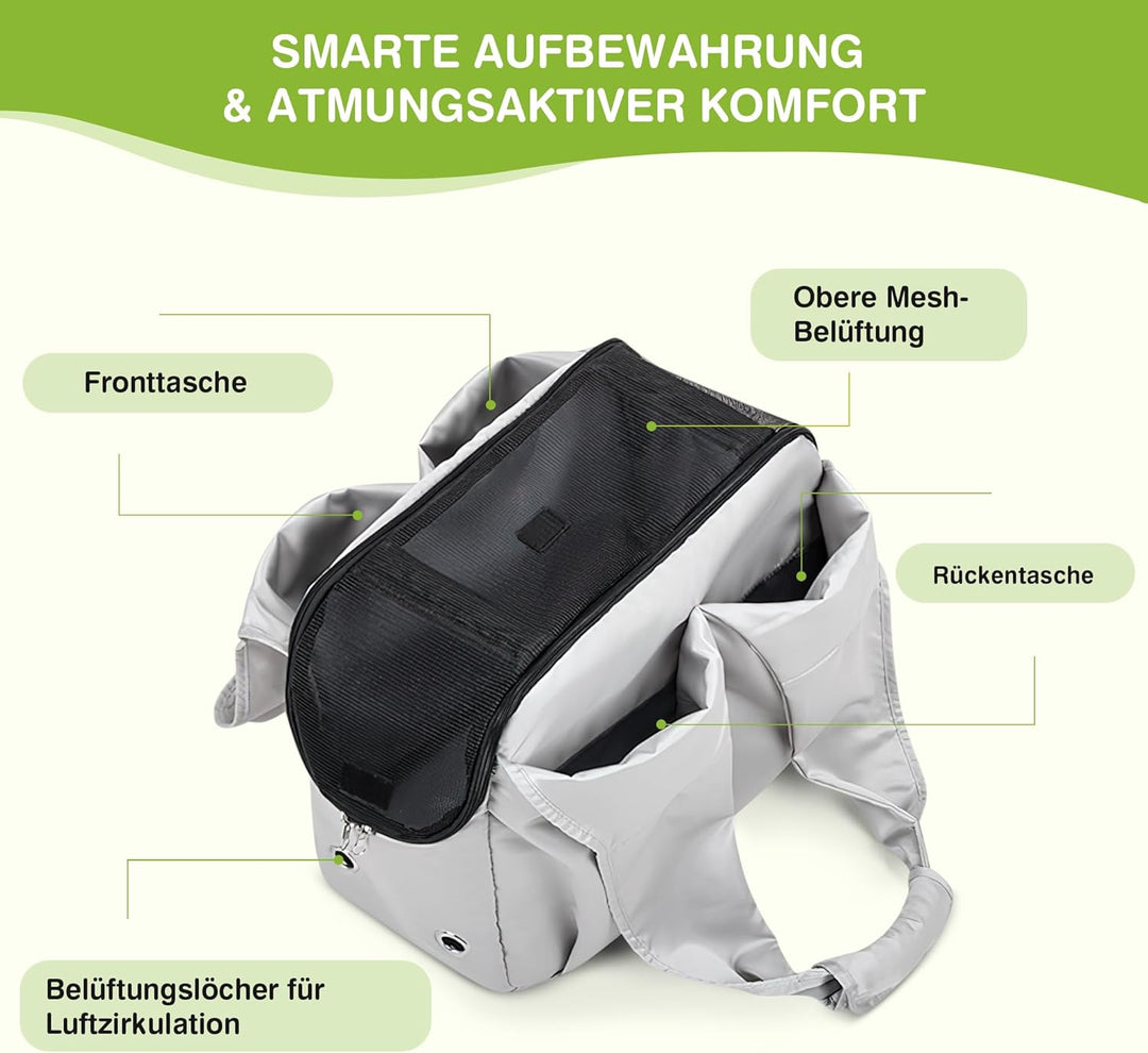 ALLSOPETS Hundetasche Leichte FaltbareTragetasche mit Sicherheitsleine Hände Frei Reisetasche Schult