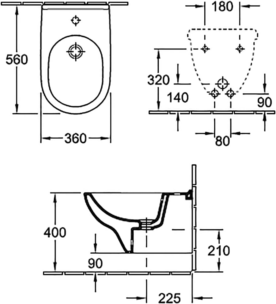 Villeroy & Boch O.Novo Wand-Bidet 36x56 cm. Weiss