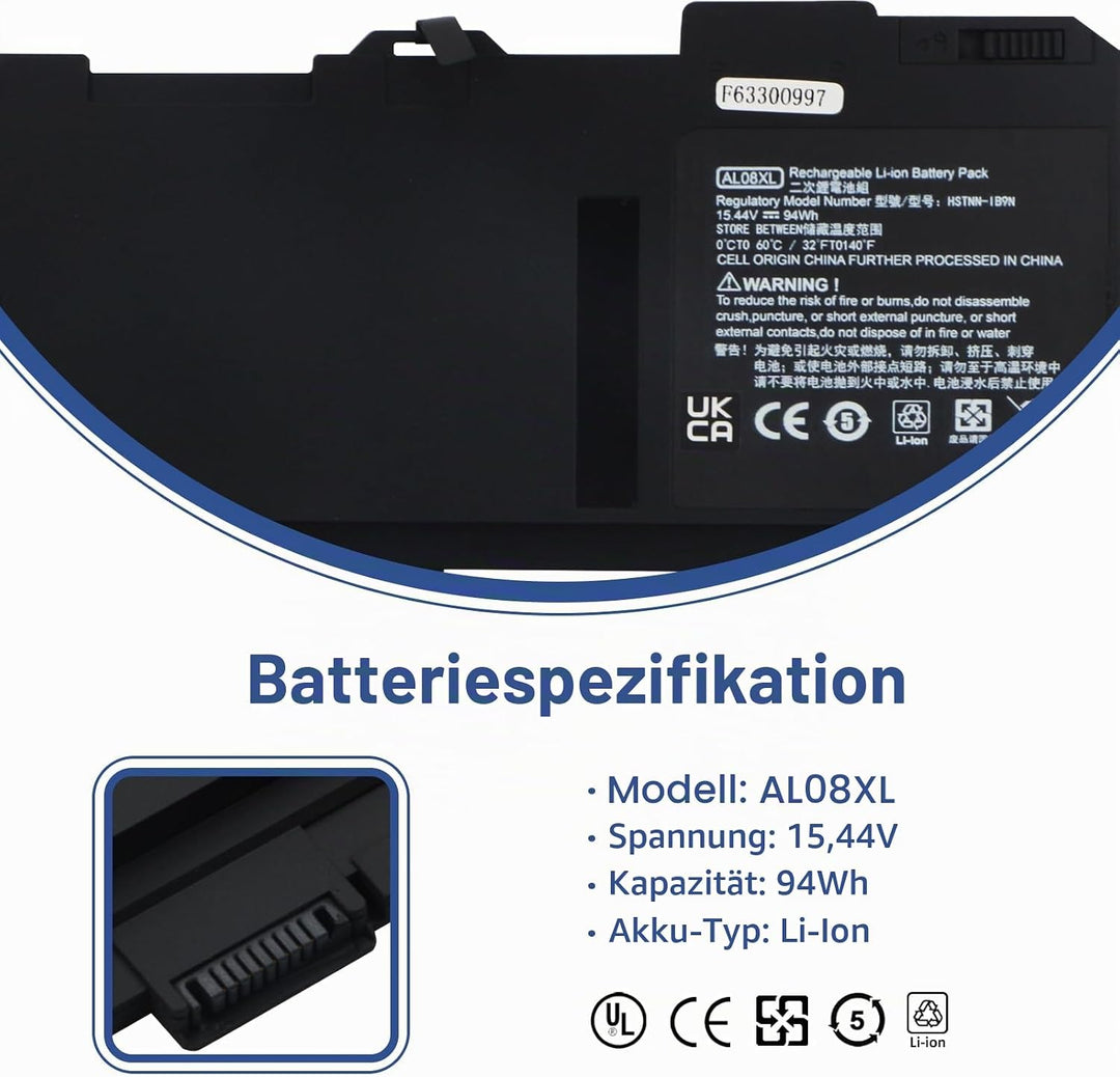 ANTIEE AL08XL AL08094XL HSTNN-IB9N L86212-001 HSTNN-OB1S L86155-AC1 L86155-1C1 Laptop Akku Kompatibe