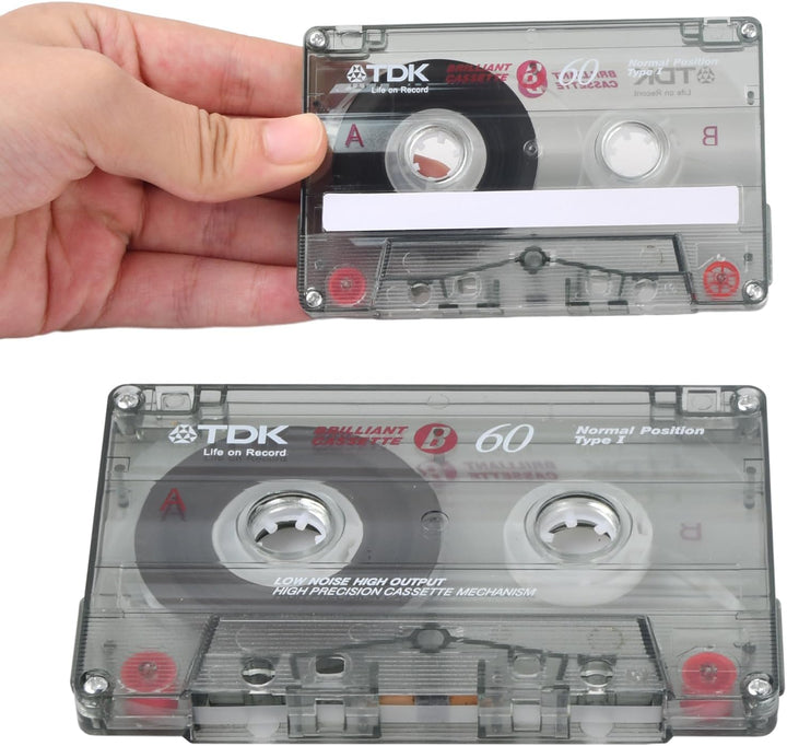 Natuce 10 Stück Kassette,Audio-Kassetten geräuscharm,60-Minuten Low Noise Musikkassette,Transparente