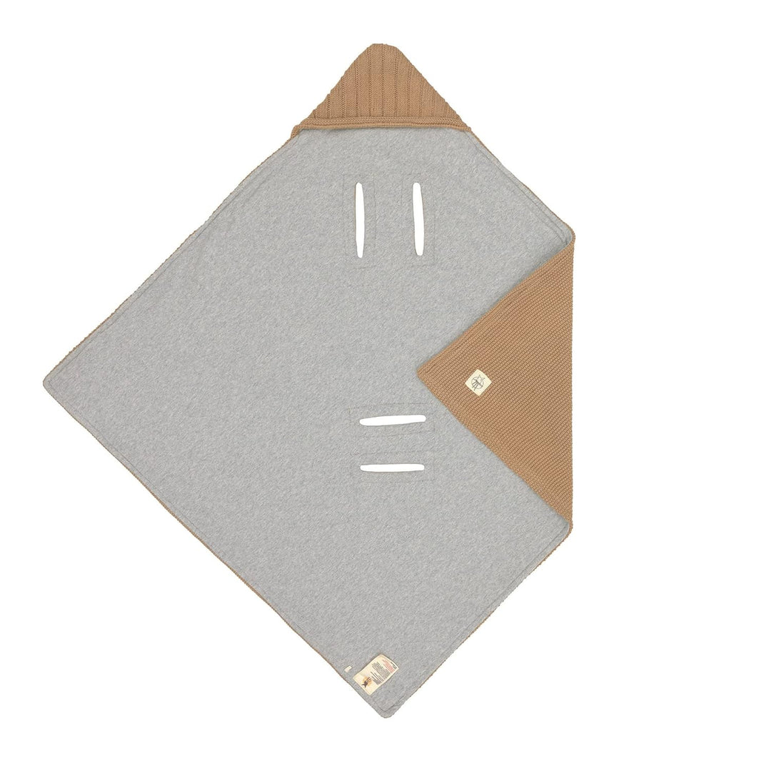 LÄSSIG Baby Strickdecke für Autositz Autositzdecke Einschlagdecke Babyschale 100% Bio-Baumwolle GOTS