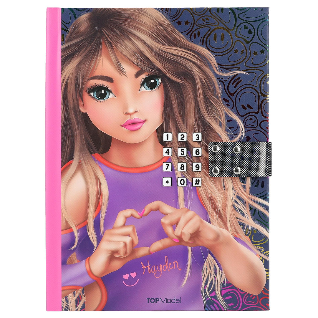 Depesche 12971 TOPModel Nachtlicht-Tagebuch mit verschlüsseltem Code und Sound, Buch mit 80 linierte