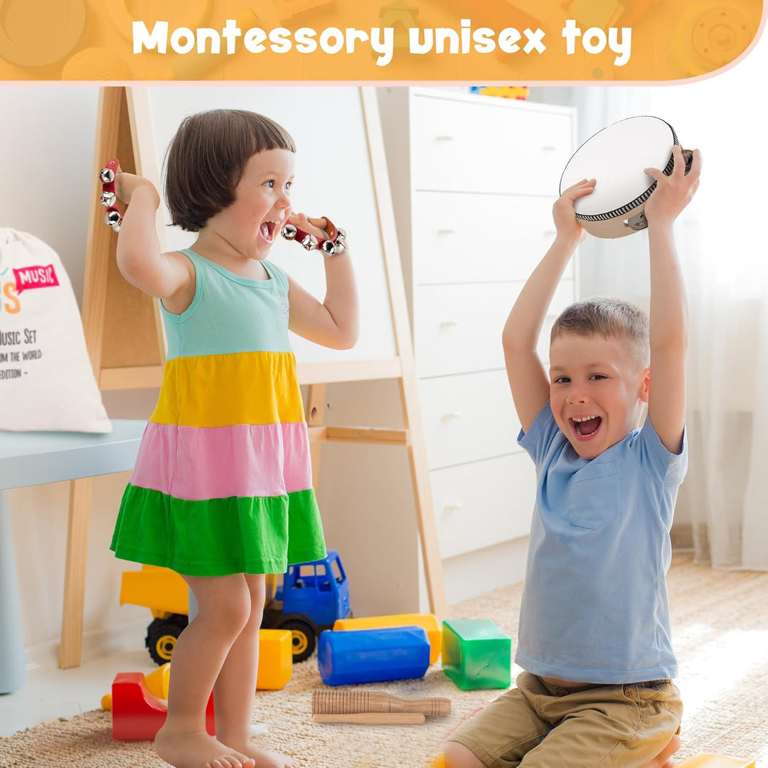 STOIE'S Musikinstrumente für Kinder ab 3 Jahre Holz Montessori Instrumente Kinder Musikinstrumente B