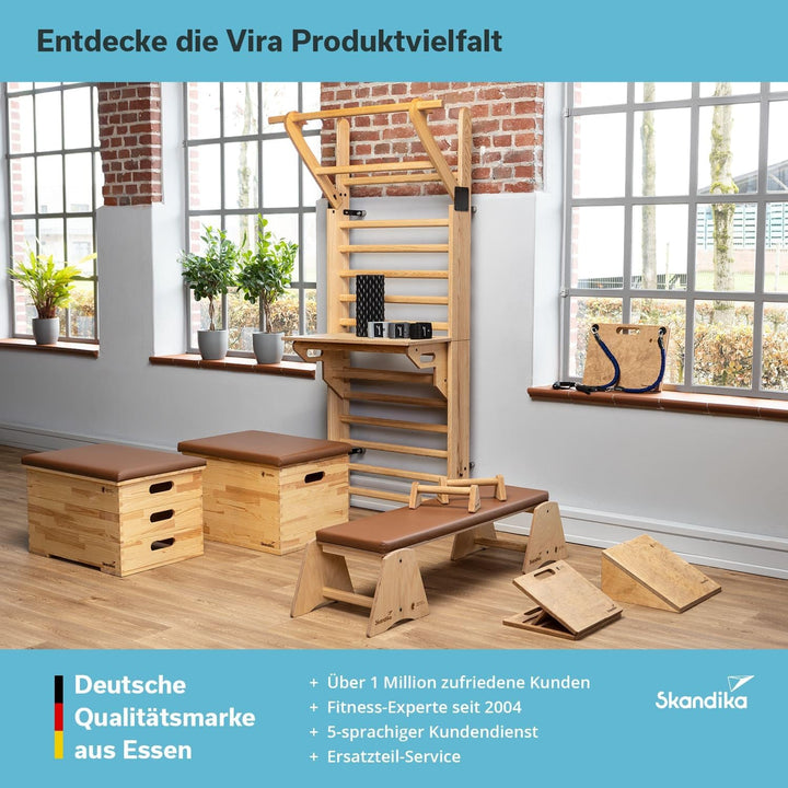 Skandika Vira Liegestützgriffe Holz | Griffe für Handstand & Liegestütze made in Germany, indoor & o