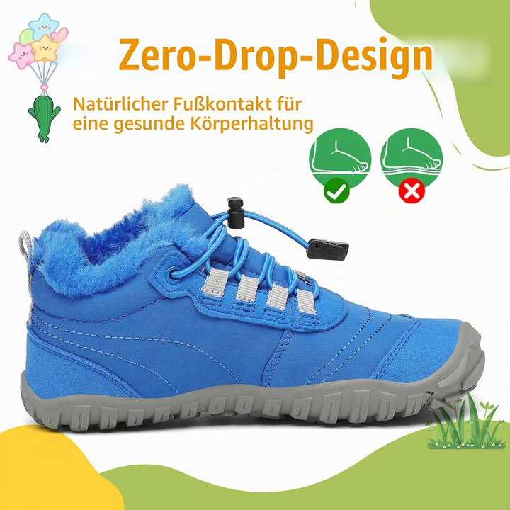 SAGUARO Kinder Winter Barfussschuhe Winterschuhe Warme Gefüttert Wanderschuhe Leicht rutschfest Wint