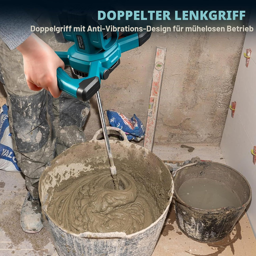 Kabelloser Zementmischer Kompatibel mit Makita 18V Akku, 680 U/min Bürstenloser Paddelmischer mit 6