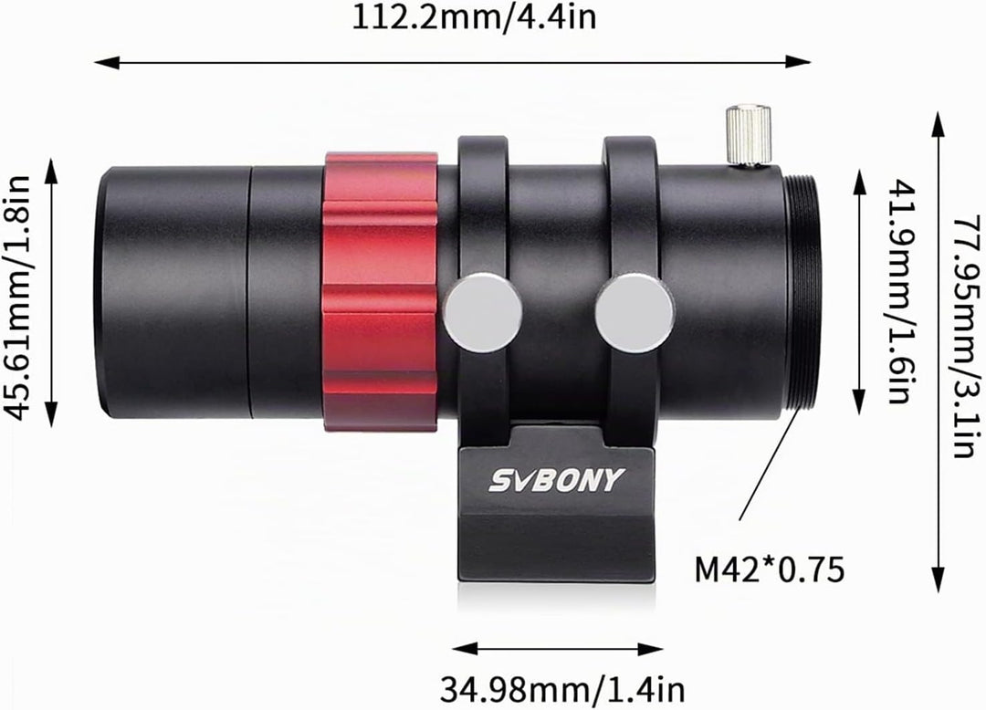 Svbony SV165 Sucherfernrohr 30mm Mini Sucher Teleskop Leitrohr mit Helix Fokussierer F4 120mm Leitfe