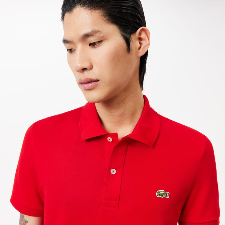 Lacoste Herren Polo-Shirt Kurzarm PH4012, Männer Polo-Hemd,2 Knopf,Slim Fit XS Rot (Rouge), XS Rot (