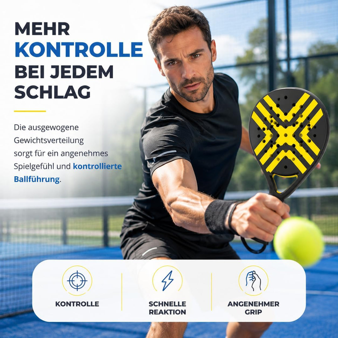 Padel Schläger Erwachsene Profi Racket Padelschläger Set mit Meshtasche Tennis Schläger für Anfänger