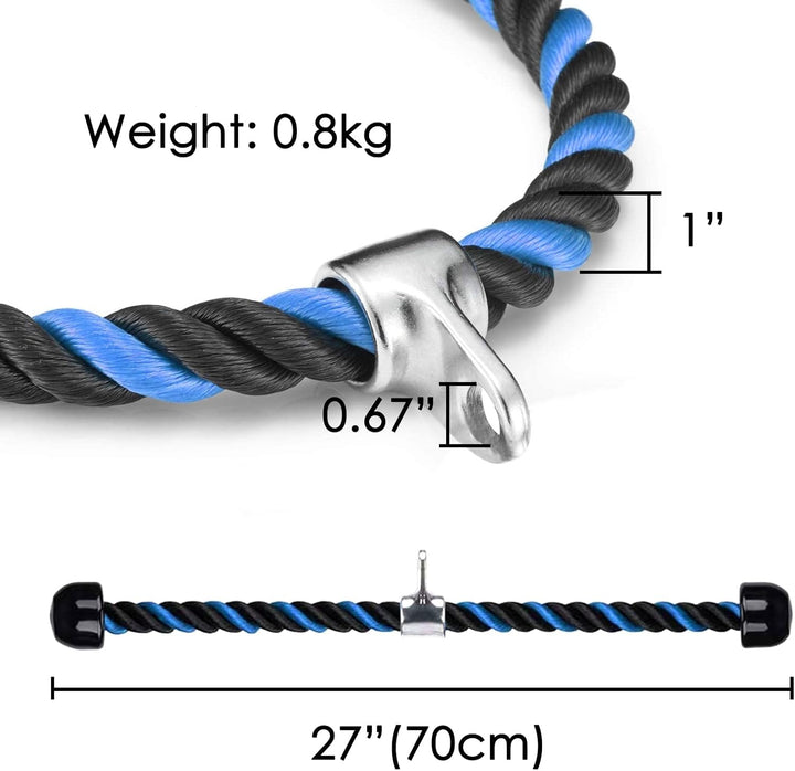 LAPONO Nylon Trizepsseil, Kraftstation Trizeps Seil Pull Down Gedrehtes Seil Trizepstau zum Herunter