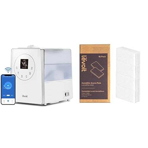 Levoit Luftbefeuchter Smart 6L Top-Fill Warmer/Kalter Nebel mit Alexa/APP Steuerung + Levoit LUH-AP1