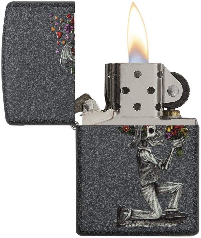 Zippo 28987 60002305 PL Day of Dead Skulls Set Feuerzeug, Messing, Edelstahloptik, 1 x 3,5 x 5,5 cm