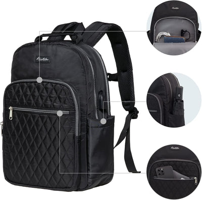 KAUKKO Handgepäck Rucksack mit LaptopFach 14 Zoll, Freizeit Rucksack, Wasserdichter Schultasche für