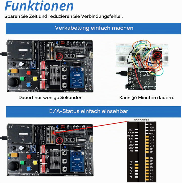Freenove Projects Kit (No Control Board) (Compatible with Arduino IDE), 238-Page Detailed Tutorials,
