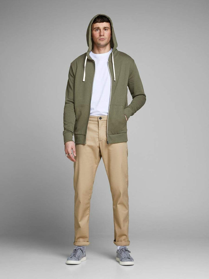 JACK &amp; JONES Herren JJEHOLMEN Sweat Zip Hood S Grün (Olive Night Fit:reg Fit), S Gr&amp;