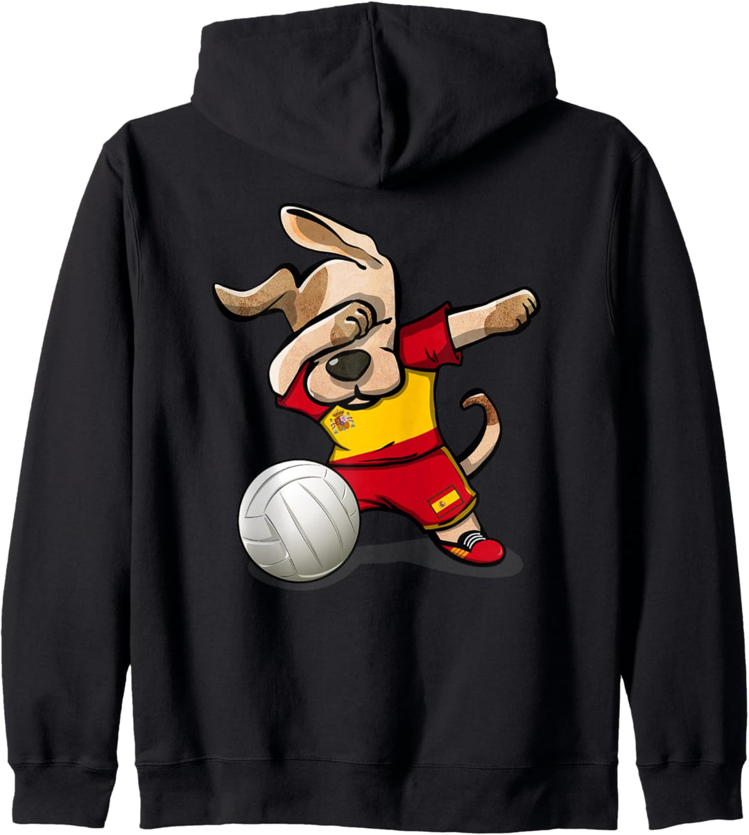 Lustiger Tupfender Hund Spanien Volleyball Spanische Flagge Kapuzenjacke