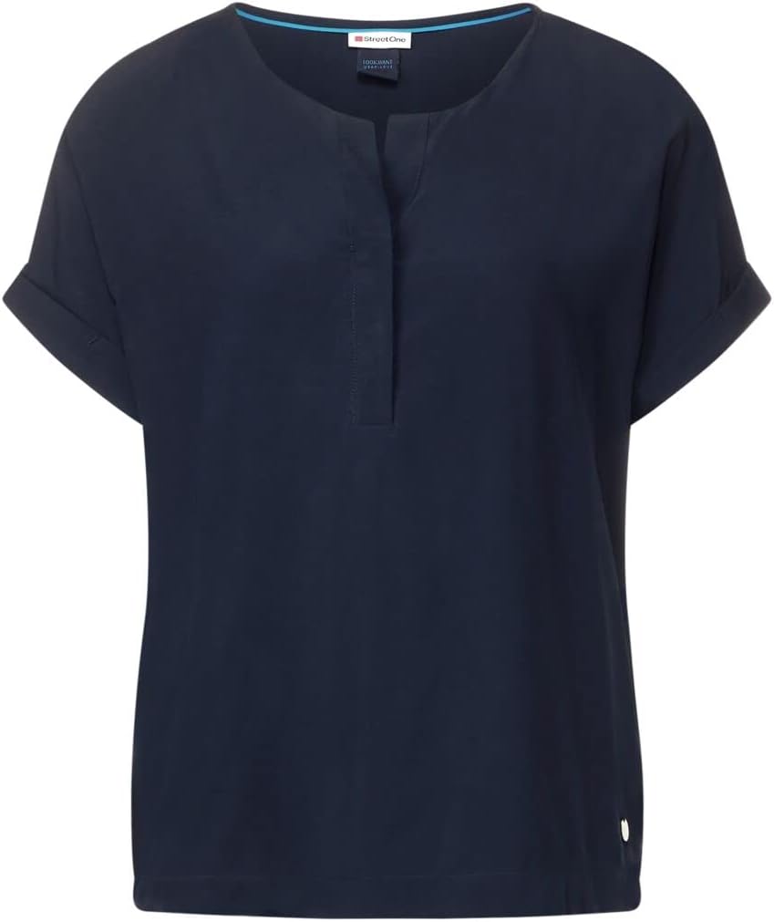 Street One Damen Kurzarmbluse 38 Deep Blue, 38 Deep Blue
