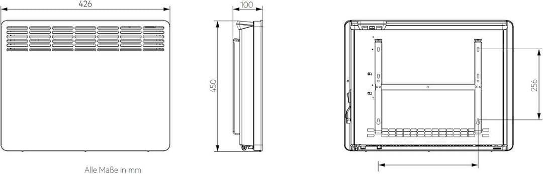 AEG Wandkonvektor WKL 755, Elektroheizung energiesparend, 750 W für ca. 9 m², LCD-Display, Wochenzei
