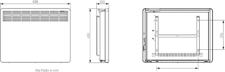 AEG Wandkonvektor WKL 755, Elektroheizung energiesparend, 750 W für ca. 9 m², LCD-Display, Wochenzei
