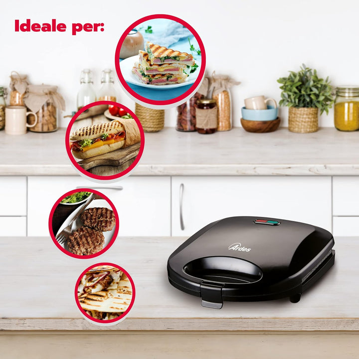 ARDES - Professioneller elektrischer Toaster Sandwich Maker Kompakt Toaster mit antihaftbeschichtete