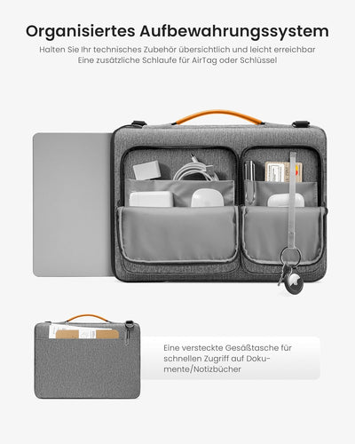 tomtoc 360° Tasche Hülle für 13 Zoll MacBook Air M2/A2681 M1/A2337 2022-2018, 13" MacBook Pro M2/A26