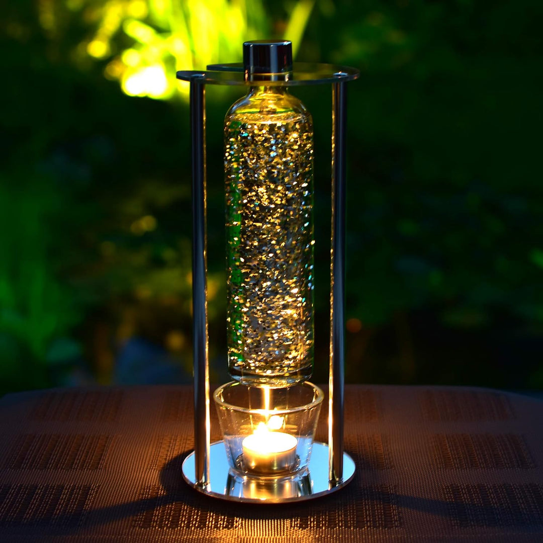 GOOLAMP CandleGlow P1 Glitter Teelicht-Lampe (Hell-Blau), Hell-blau