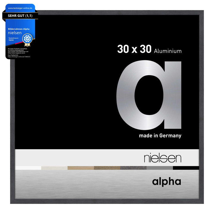 nielsen Aluminium Bilderrahmen Alpha, 30x30 cm, Grau Grau 30 x 30 cm, Grau 30 x 30 cm