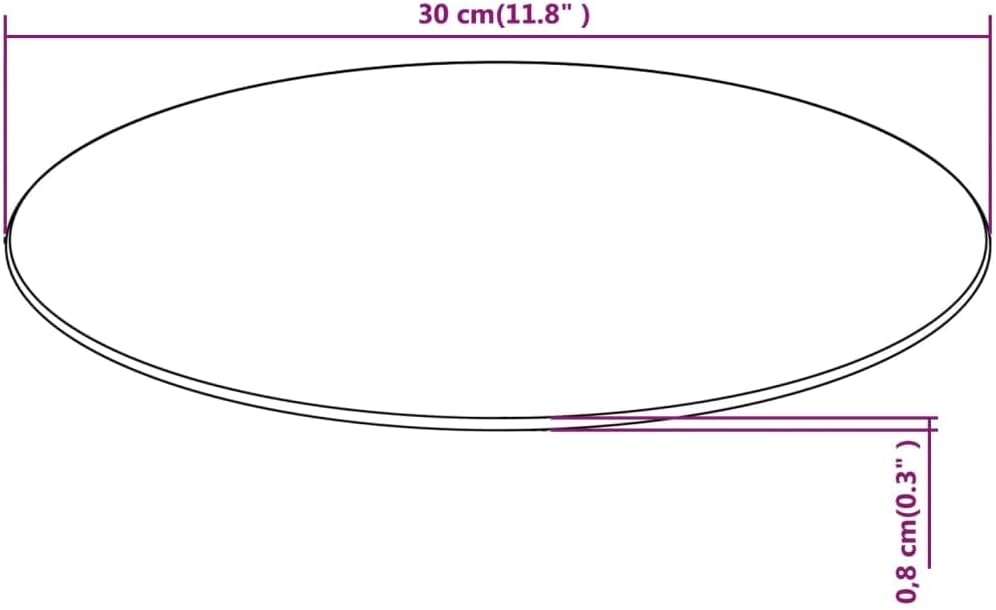 vidaXL Tischplatte aus gehärtetem Glas rund 300 mm Glastisch Tisch Glasplatte Ø 30 cm Transparent, Ø