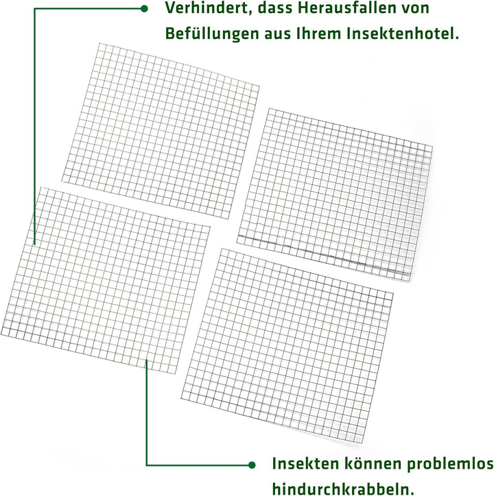 GARDIGO® Drahtgitter- 4 Stück | Insektenhotel Füllmaterial | Nisthilfe für Insektenhaus, Bienenhotel