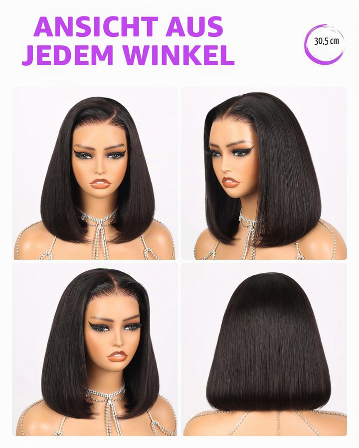 Wear and Go Glueless Bob Wig Human Hair For Black Echthaar Perücke Pre Cut 5x6 HD Lace Front Human H