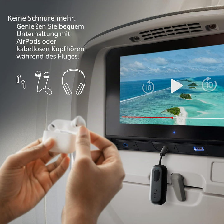 Twelve South AirFly Pro Bluetooth Wireless Audio Transmitter/Receiver für bis zu 2 AirPods/Wireless
